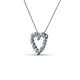 3 - Zayna 2.00 mm Round Aquamarine and Diamond Heart Pendant 