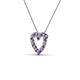 3 - Zayna 2.00 mm Round Amethyst and Diamond Heart Pendant 