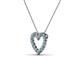 3 - Zayna 2.00 mm Round Blue Topaz and Diamond Heart Pendant 