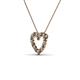 3 - Zayna 2.00 mm Round Smoky Quartz and Diamond Heart Pendant 