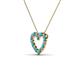 3 - Zayna 2.00 mm Round London Blue Topaz and Diamond Heart Pendant 