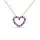 2 - Zayna 2.00 mm Round Amethyst and Lab Grown Diamond Heart Pendant 