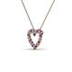 3 - Zayna 2.00 mm Round Amethyst and Lab Grown Diamond Heart Pendant 