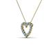 3 - Zayna 2.00 mm Round Blue Topaz and Lab Grown Diamond Heart Pendant 