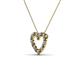 3 - Zayna 2.00 mm Round Smoky Quartz and Lab Grown Diamond Heart Pendant 