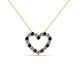 2 - Zayna 2.00 mm Round Black Diamond and Lab Grown Diamond Heart Pendant 