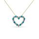 2 - Zayna 2.00 mm Round London Blue Topaz and Lab Grown Diamond Heart Pendant 