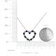 5 - Zayna 2.00 mm Round Blue and White Diamond Heart Pendant 