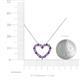 5 - Zayna 2.00 mm Round Amethyst and Diamond Heart Pendant 