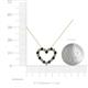 5 - Zayna 2.00 mm Round Black Diamond and Lab Grown Diamond Heart Pendant 