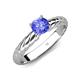 4 - Eudora Classic 6.50 mm Round Tanzanite Solitaire Engagement Ring 