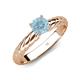 4 - Eudora Classic 6.50 mm Round Aquamarine Solitaire Engagement Ring 