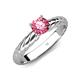 4 - Eudora Classic 6.50 mm Round Pink Tourmaline Solitaire Engagement Ring 