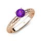 4 - Eudora Classic 6.50 mm Round Amethyst Solitaire Engagement Ring 