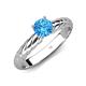 4 - Eudora Classic 6.50 mm Round Blue Topaz Solitaire Engagement Ring 