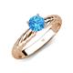 4 - Eudora Classic 6.50 mm Round Blue Topaz Solitaire Engagement Ring 