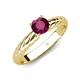 4 - Eudora Classic 6.50 mm Round Rhodolite Garnet Solitaire Engagement Ring 