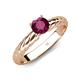 4 - Eudora Classic 6.50 mm Round Rhodolite Garnet Solitaire Engagement Ring 