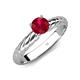 4 - Eudora Classic 6.00 mm Round Ruby Solitaire Engagement Ring 