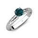 4 - Eudora Classic 6.50 mm Round London Blue Topaz Solitaire Engagement Ring 