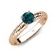4 - Eudora Classic 6.50 mm Round London Blue Topaz Solitaire Engagement Ring 