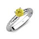 4 - Eudora Classic 6.00 mm Round Yellow Diamond Solitaire Engagement Ring 