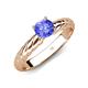 4 - Eudora Classic 6.50 mm Round Tanzanite Solitaire Engagement Ring 