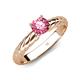 4 - Eudora Classic 6.50 mm Round Pink Tourmaline Solitaire Engagement Ring 