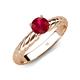 4 - Eudora Classic 6.00 mm Round Ruby Solitaire Engagement Ring 