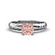 1 - Eudora Classic 6.50 mm Round Morganite Solitaire Engagement Ring 