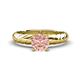 1 - Eudora Classic 6.50 mm Round Morganite Solitaire Engagement Ring 