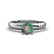 1 - Eudora Classic 6.00 mm Round Lab Created Alexandrite Solitaire Engagement Ring 