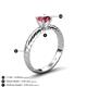5 - Eudora Classic 6.50 mm Round Pink Tourmaline Solitaire Engagement Ring 