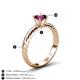 5 - Eudora Classic 6.50 mm Round Rhodolite Garnet Solitaire Engagement Ring 