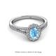 2 - Raisa Desire Blue Topaz and Diamond Halo Engagement Ring 