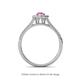 4 - Raisa Desire Oval Shape Pink Sapphire and Round Diamond Halo Engagement Ring 