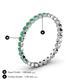 5 - Arria 2.00 mm Created Emerald Eternity Band 