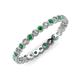 4 - Arria 2.00 mm Created Emerald and Lab Grown Diamond Eternity Band 