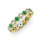 3 - Arria 3.00 mm Created Emerald and Diamond Eternity Band 
