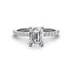 1 - Charlotte Desire IGI Certified 7x5 mm Emerald Cut Lab Grown Diamond and Round Diamond Hidden Halo Engagement Ring 