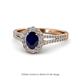 1 - Raisa Desire Oval Shape Blue Sapphire and Round Diamond Halo Engagement Ring 