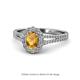 1 - Raisa Desire Oval Shape Citrine and Round Diamond Halo Engagement Ring 