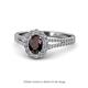 1 - Raisa Desire Oval Shape Red Garnet and Round Diamond Halo Engagement Ring 