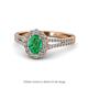 1 - Raisa Desire Oval Shape Emerald and Round Diamond Halo Engagement Ring 