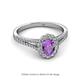 2 - Raisa Desire Oval Shape Amethyst and Round Diamond Halo Engagement Ring 