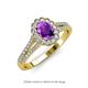 3 - Raisa Desire Oval Shape Amethyst and Round Diamond Halo Engagement Ring 