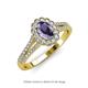 3 - Raisa Desire Oval Shape Iolite and Round Diamond Halo Engagement Ring 