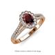 3 - Raisa Desire Oval Shape Red Garnet and Round Diamond Halo Engagement Ring 