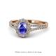 1 - Raisa Desire Oval Shape Tanzanite and Round Lab Grown Diamond Halo Engagement Ring 