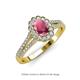 3 - Raisa Desire Oval Shape Rhodolite Garnet and Round Lab Grown Diamond Halo Engagement Ring 